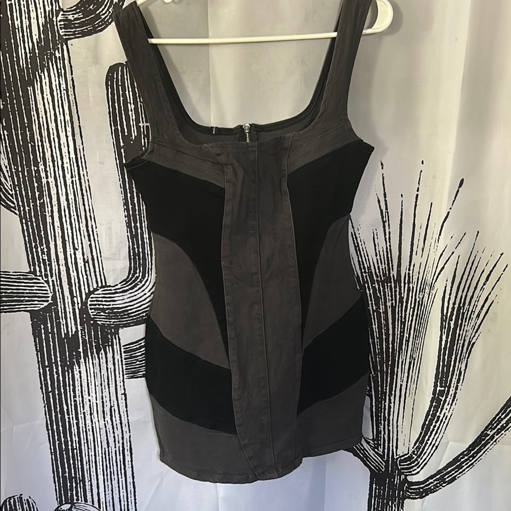 PrettyLittleThing Black and Gray Mini Dress